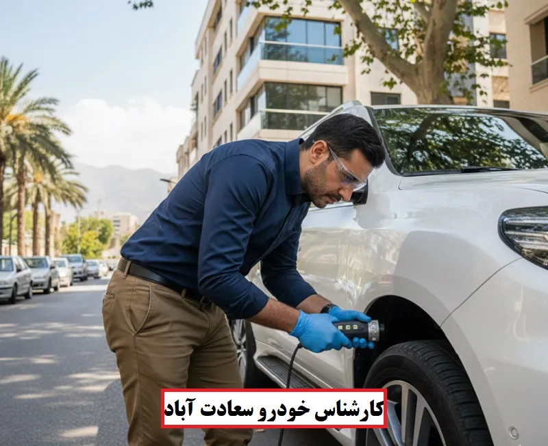 کارشناس خودرو سعادت آباد - بررسی رنگ شدگی ماشین